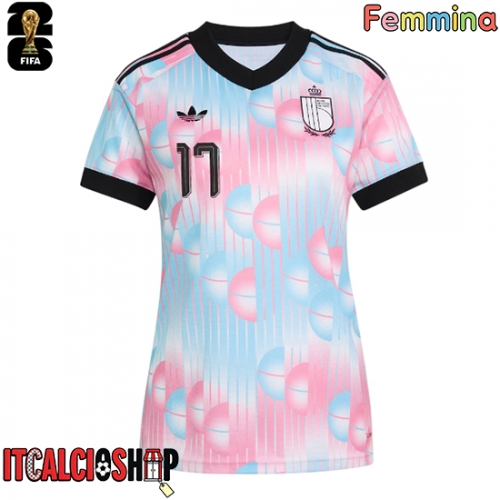 Belgio Charles De Ketelaere #17 Seconda Maglia Femmina Mondiali 2026 Manica Corta